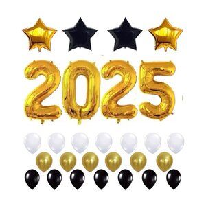 Graduation Gold 2025 Balloons Grad Prom Birthday New Years Numbers Giant 40 Inch